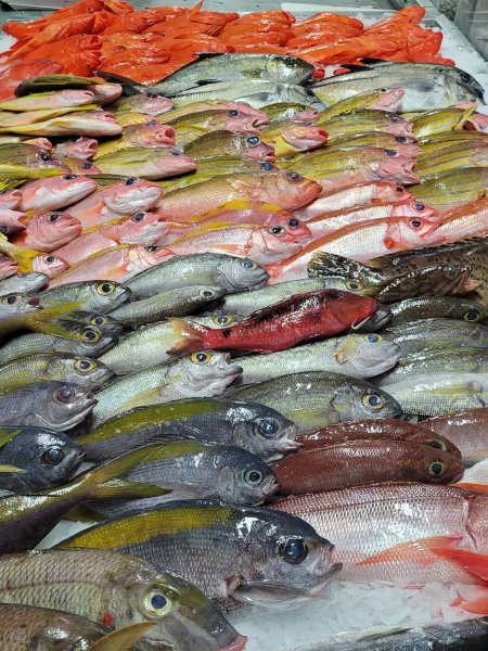 Etal de poissons démersaux de La Réunion (Photo: Facebook GIE de la Baie)