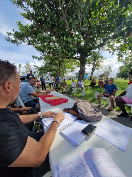 Réunion de travail avec une association de pêcheurs à pied professionnels (Photo: CRPMEM Réunion, projet PAPPAP 2026)