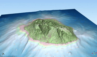 Les pentes terrestres et marines exceptionnelles du "volcan Réunion" (source: CRPMEM Réunion, 2026)