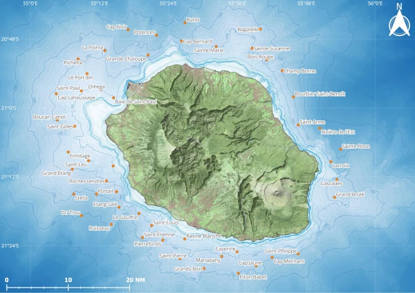 Les DCP ancrés autour de La Réunion (carte: CRPMEM Réunion, 2026)