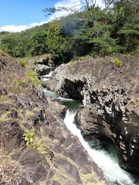 Le cours encaissé en amont de la Rivière des Roches (source: www.canyonaventure.re)